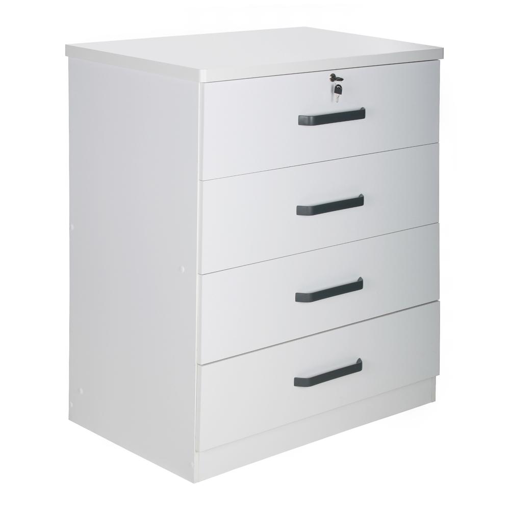 Better Home Products Liz Super Jumbo 4 Drawer Storage Chest Dresser in White. Picture 8
