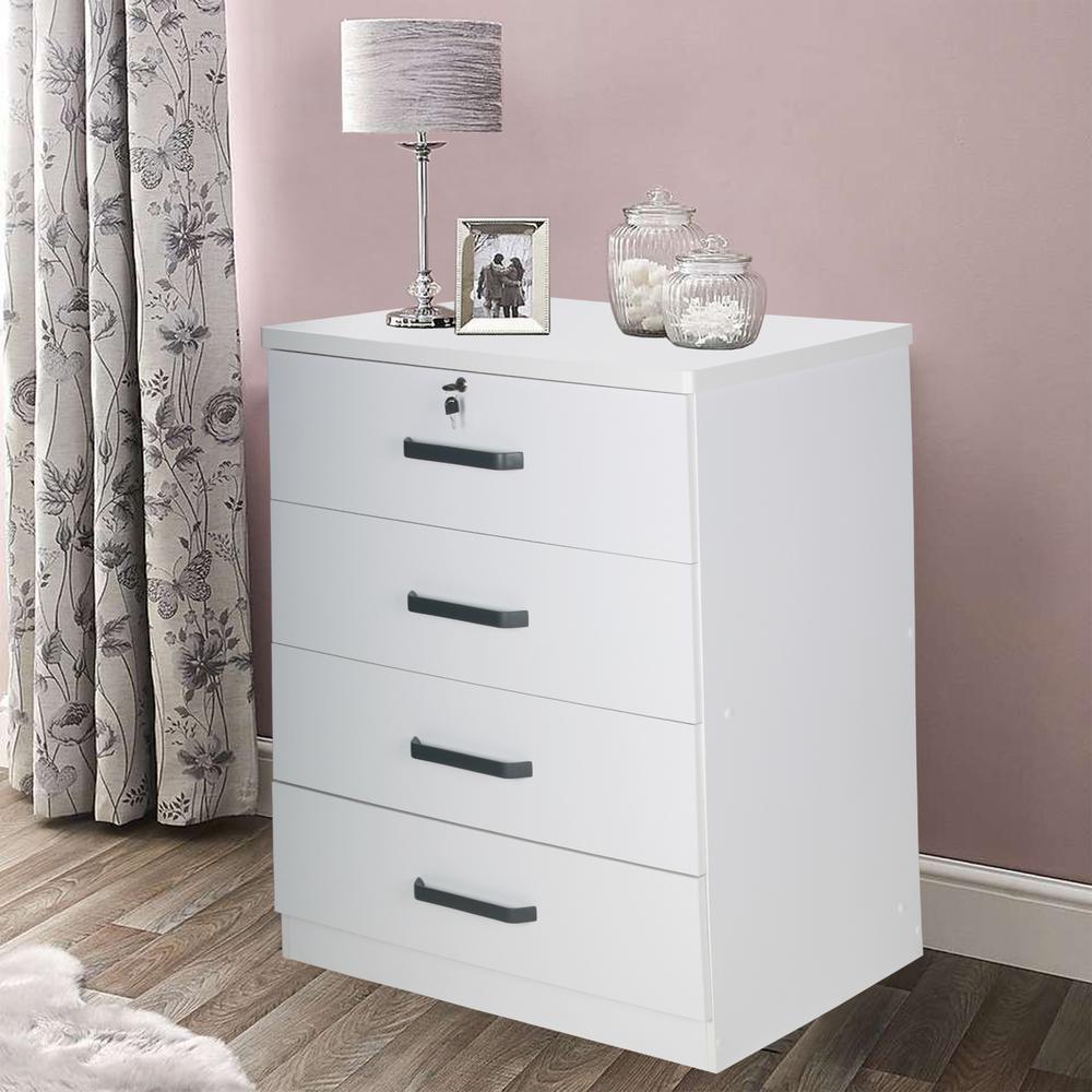 Better Home Products Liz Super Jumbo 4 Drawer Storage Chest Dresser in White. Picture 9