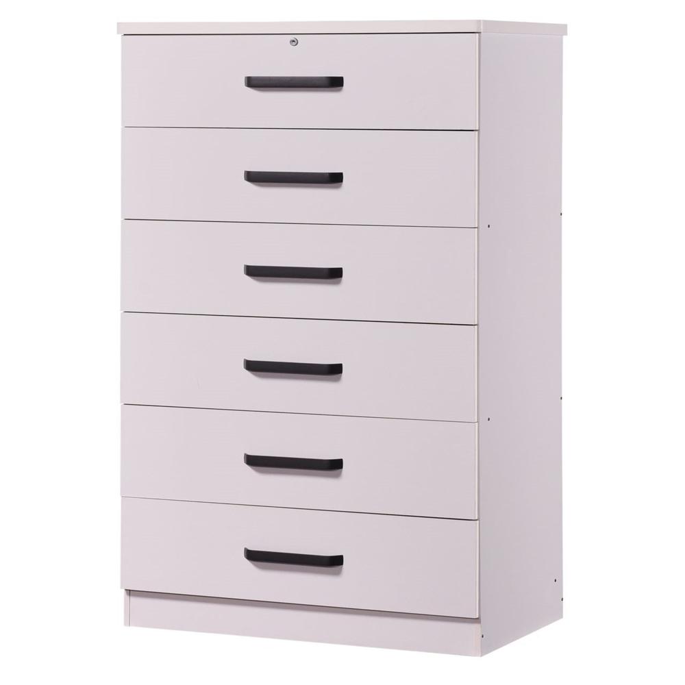 Better Home Products Liz Super Jumbo 6 Drawer Storage Chest Dresser in White. Picture 2