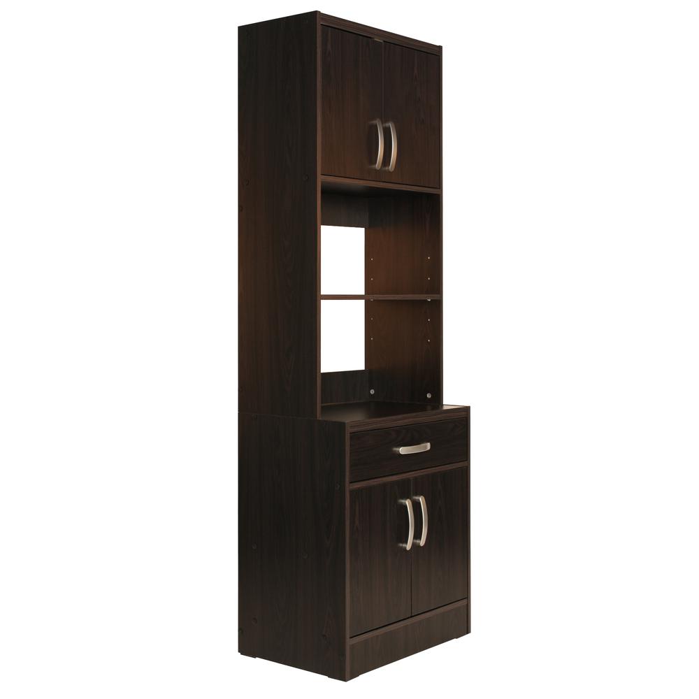 Better Home Products Shelby Tall Wooden Kitchen Pantry in Tobacco. Picture 6