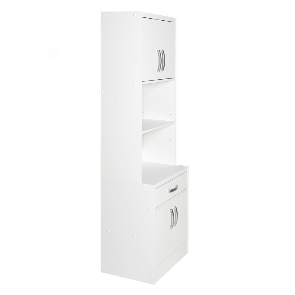 Better Home Products Shelby Tall Wooden Kitchen Pantry in White. Picture 2