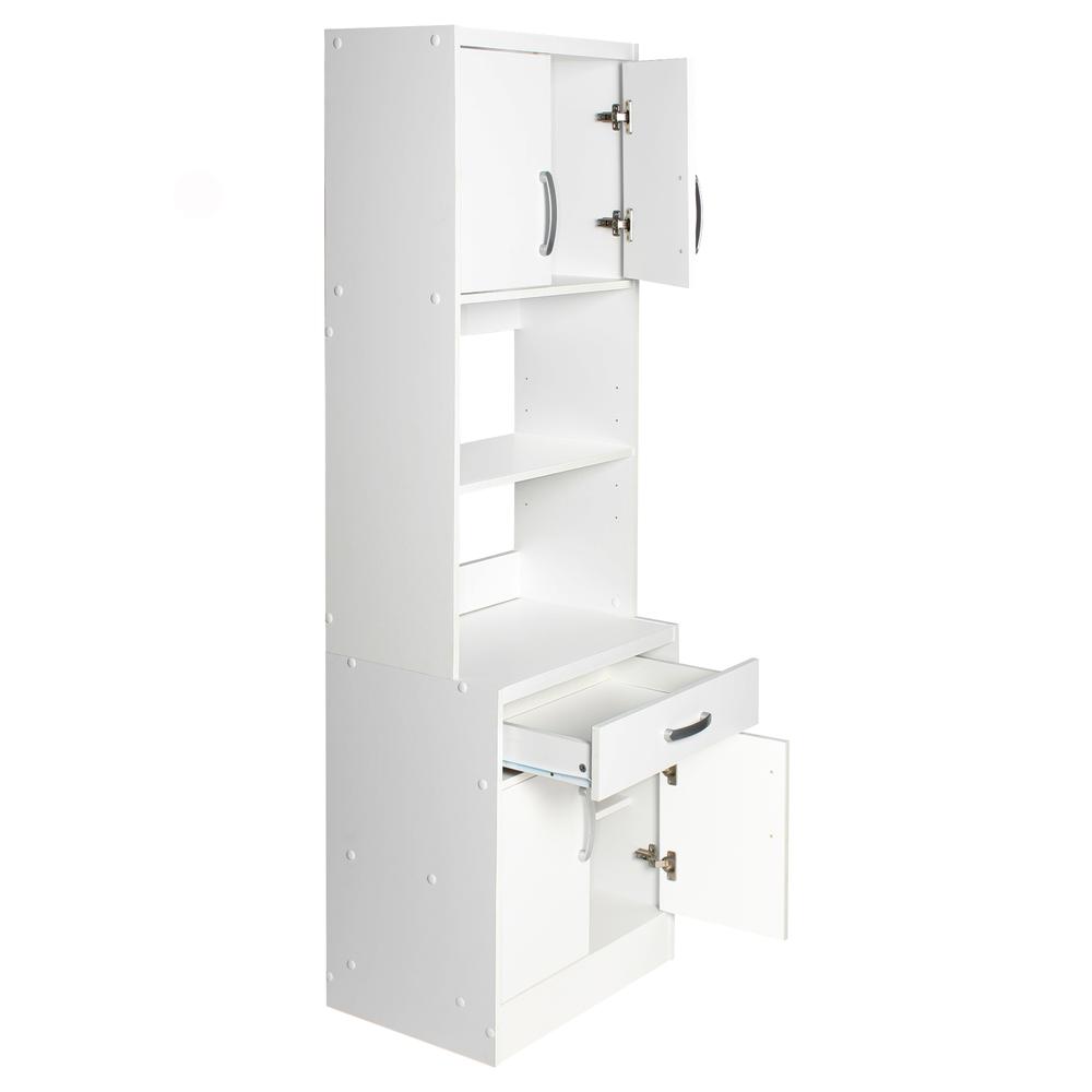 Better Home Products Shelby Tall Wooden Kitchen Pantry in White. Picture 5