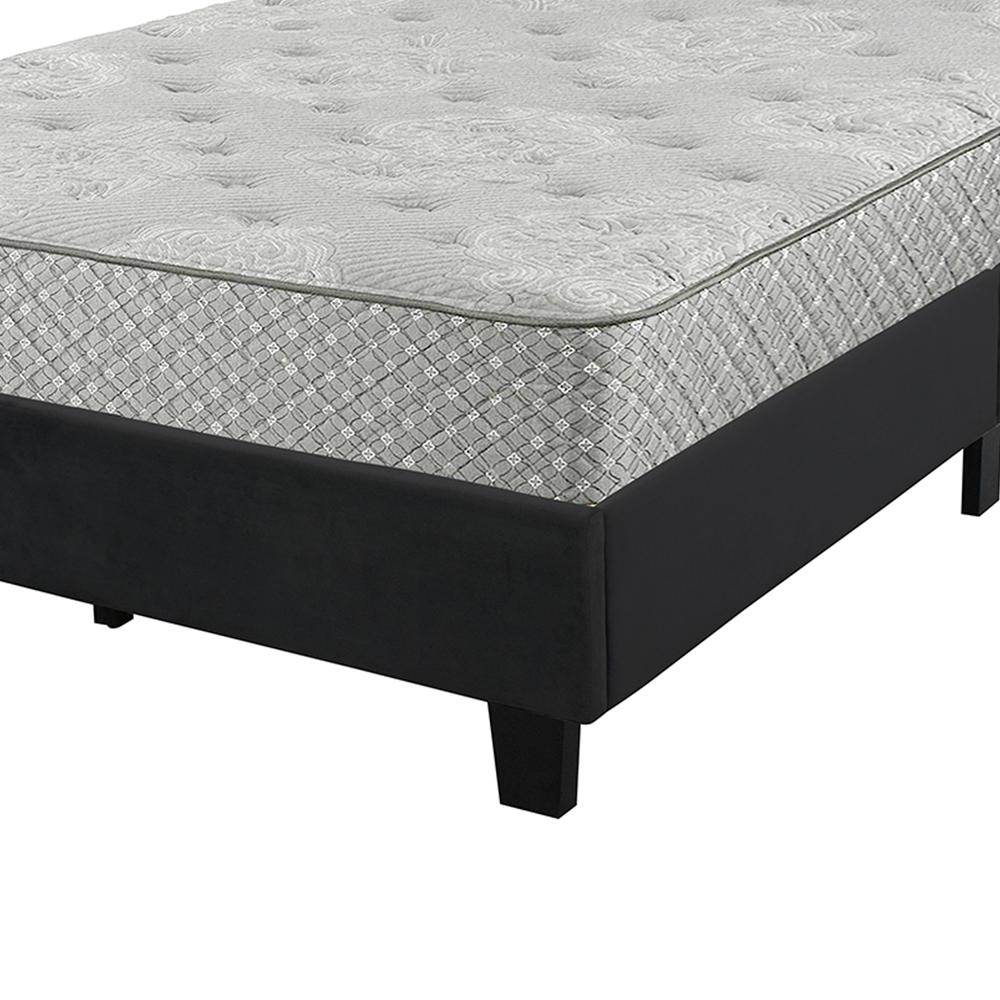 Better Home Products Monica Velvet Upholstered Queen Platform Bed in Black. Picture 7