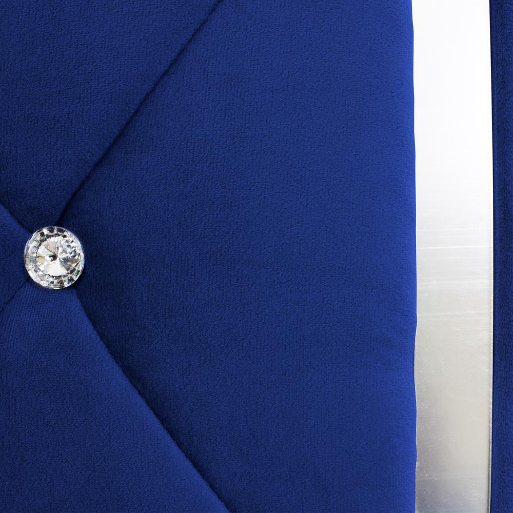Better Home Products Monica Velvet Upholstered King Platform Bed in Blue. Picture 6