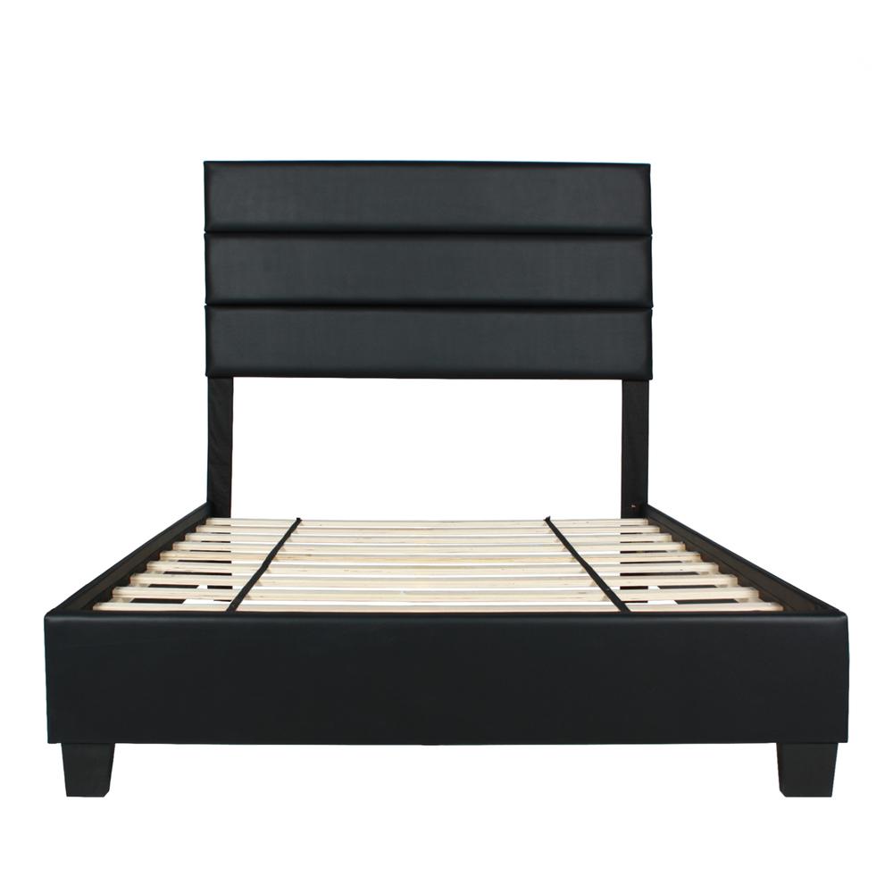 Better Home Products Napoli Faux Leather Upholstered Platform Bed Twin Black. Picture 5