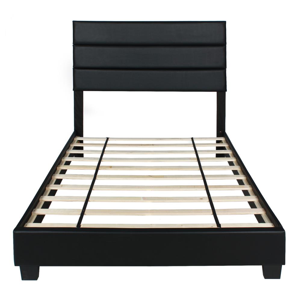 Better Home Products Napoli Faux Leather Upholstered Platform Bed Twin Black. Picture 6