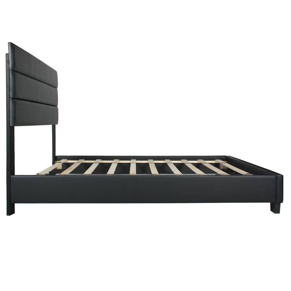 Better Home Products Napoli Faux Leather Upholstered Platform Bed Twin Black. Picture 7