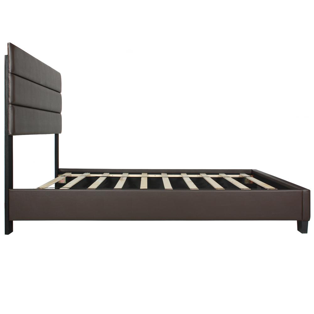 Better Home Products Napoli Faux Leather Upholstered Platform Bed Twin Tobacco. Picture 6