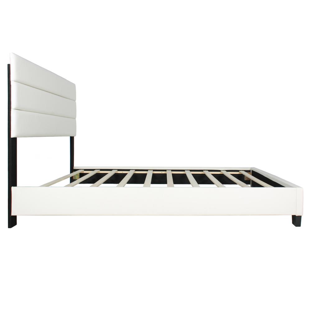 Better Home Products Napoli Faux Leather Upholstered Platform Bed Twin White. Picture 6