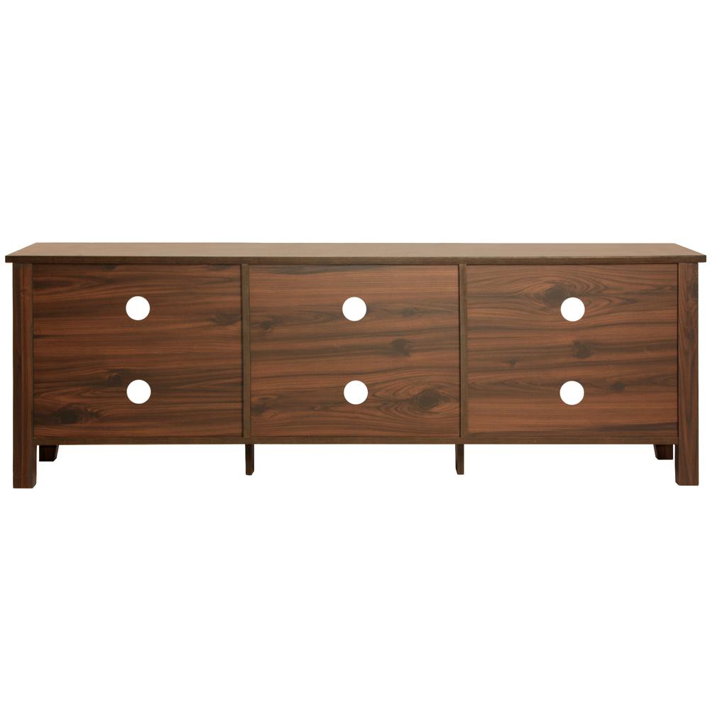 Better Home Products Noah Wooden 70 TV Stand with Open Storage Shelves in Brown. Picture 5