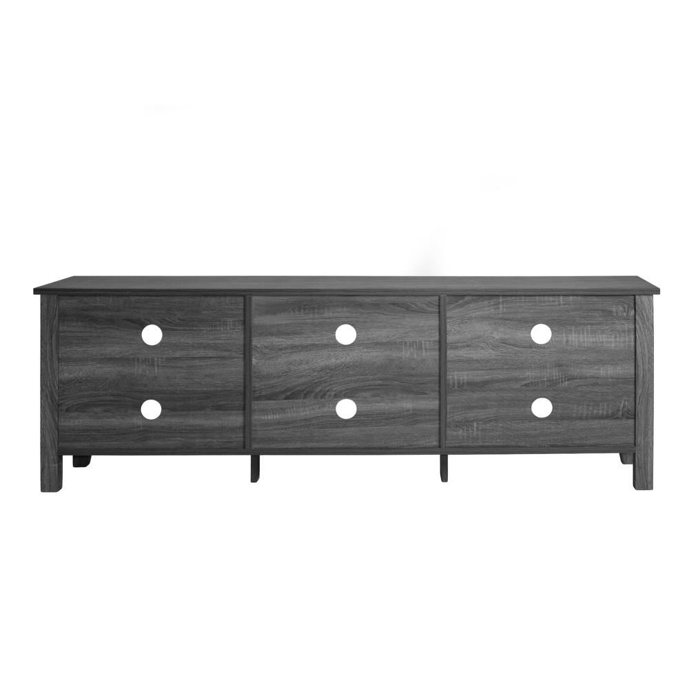 Better Home Products Noah Wooden 70 TV Stand with Open Storage Shelves Charcoal. Picture 5