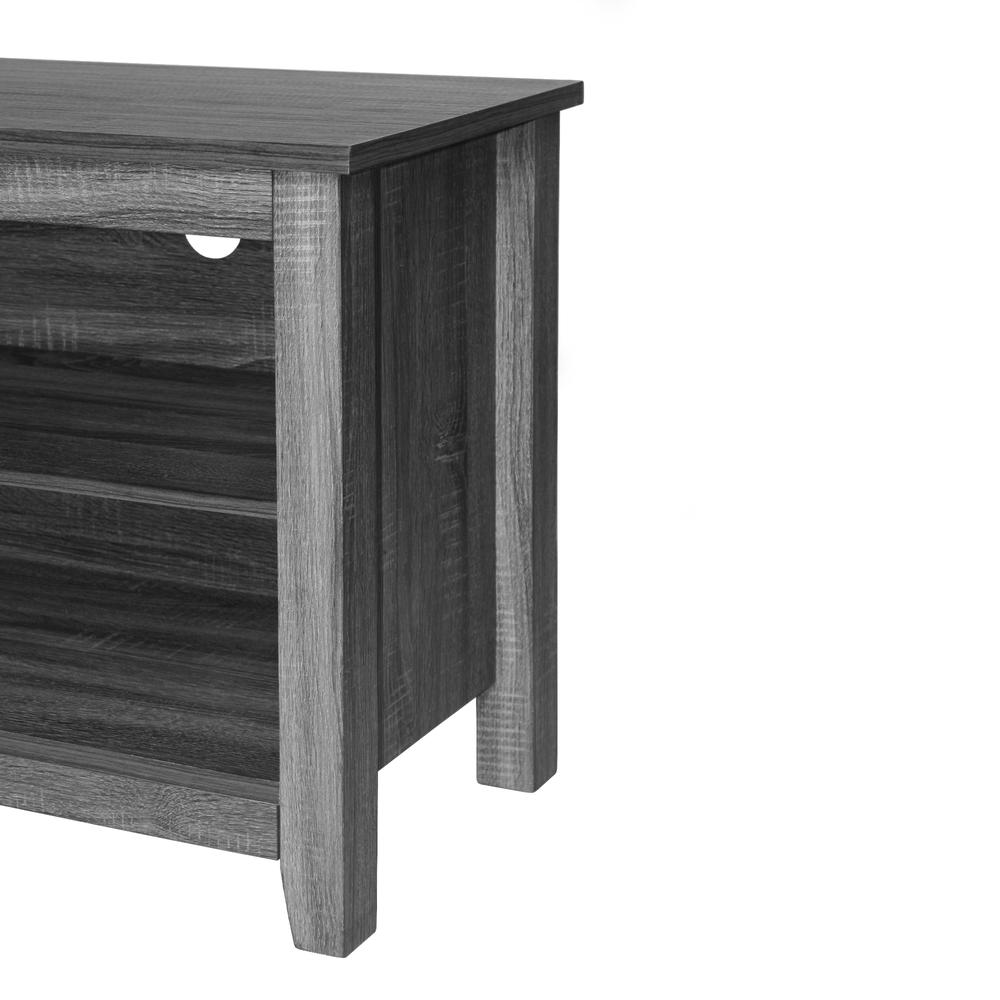 Better Home Products Noah Wooden 70 TV Stand with Open Storage Shelves Charcoal. Picture 7