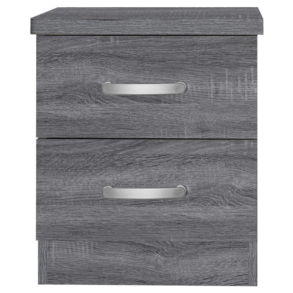 Better Home Products Cindy Faux Wood 2 Drawer Nightstand in Gray. Picture 7