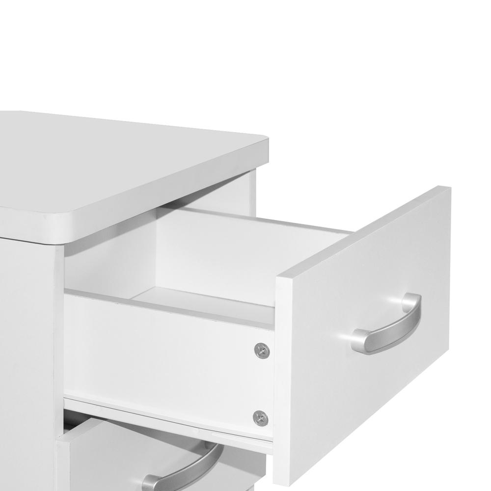 Better Home Products Cindy Faux Wood 2 Drawer Nightstand in White. Picture 3