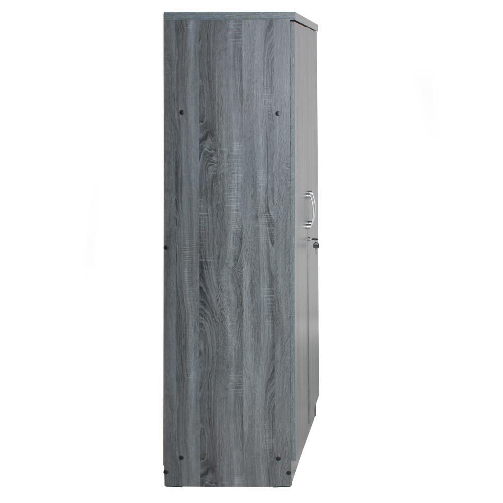 Better Home Products Harmony Wood Two Door Armoire Wardrobe Cabinet in Gray. Picture 1