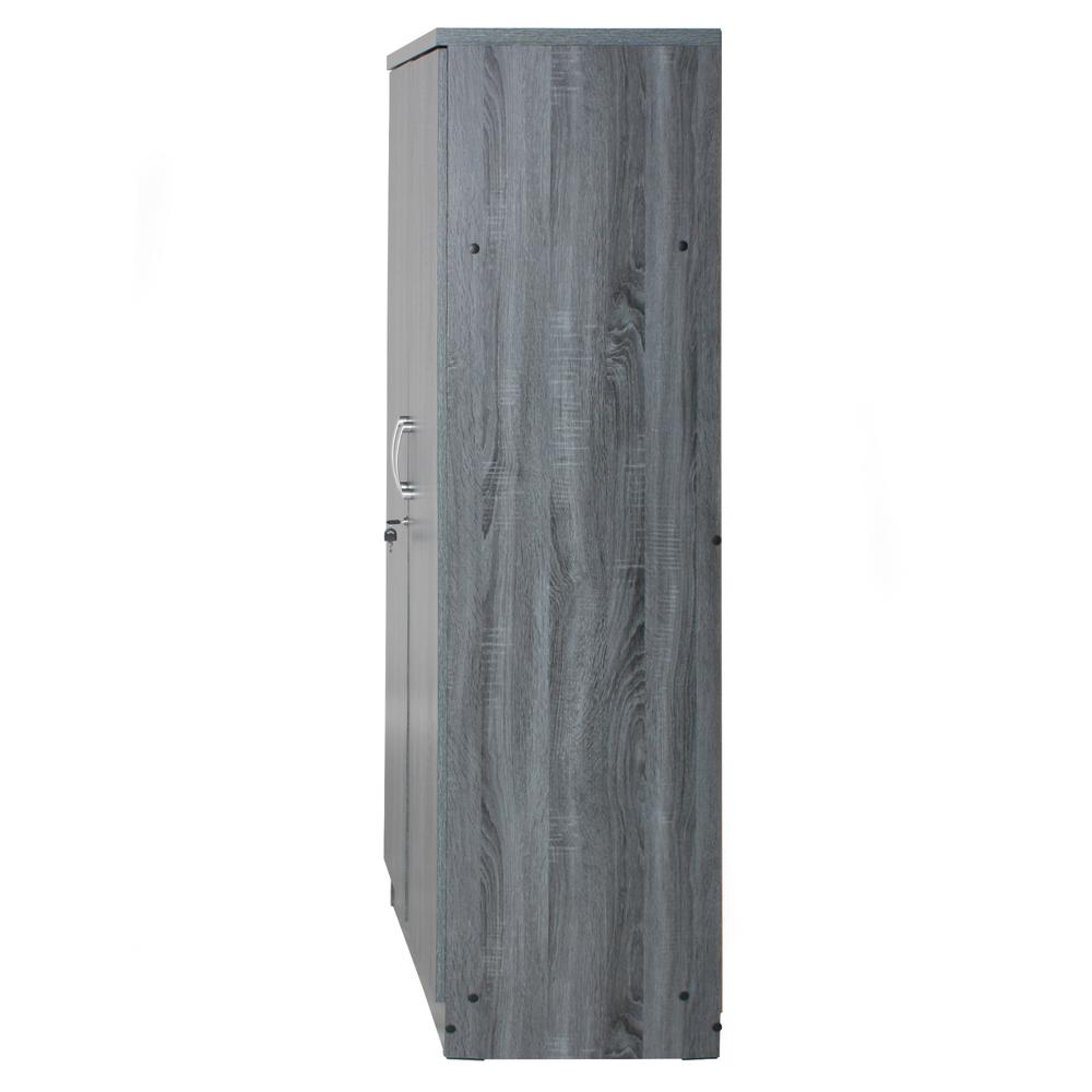 Better Home Products Harmony Wood Two Door Armoire Wardrobe Cabinet in Gray. Picture 7