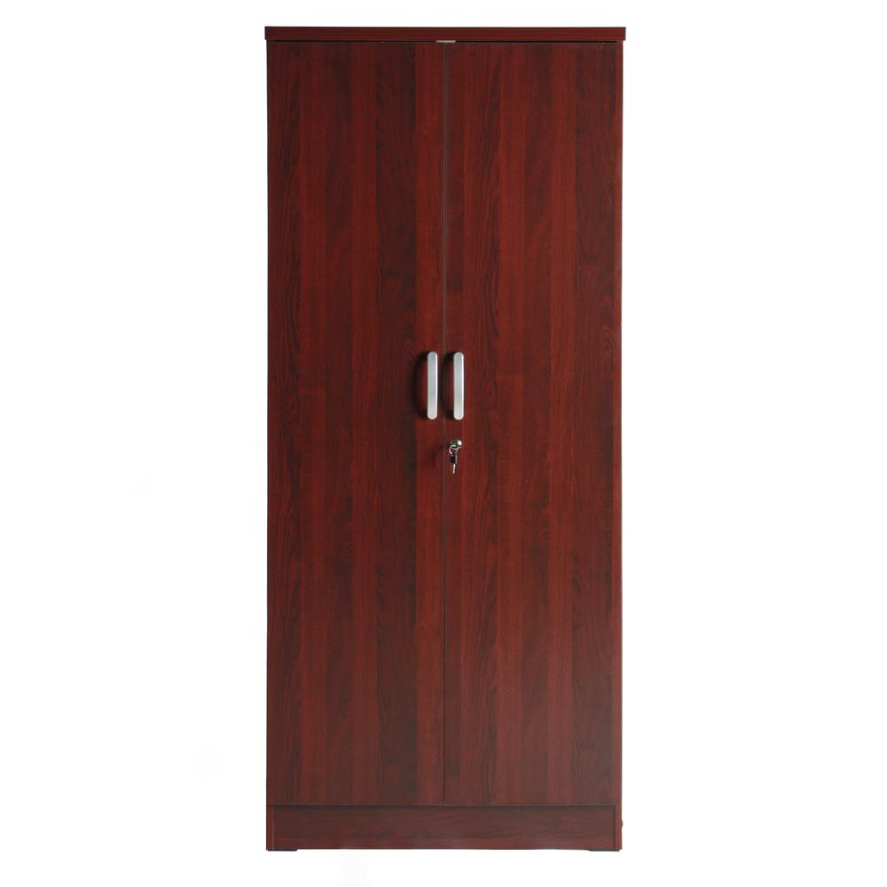 Better Home Products Harmony Wood Two Door Armoire Wardrobe Cabinet in Mahogany. Picture 4
