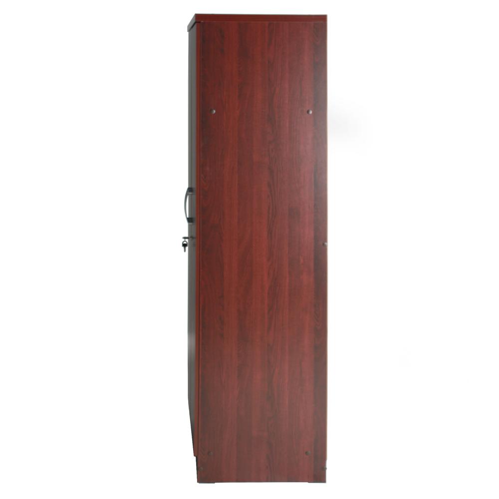 Better Home Products Harmony Wood Two Door Armoire Wardrobe Cabinet in Mahogany. Picture 1