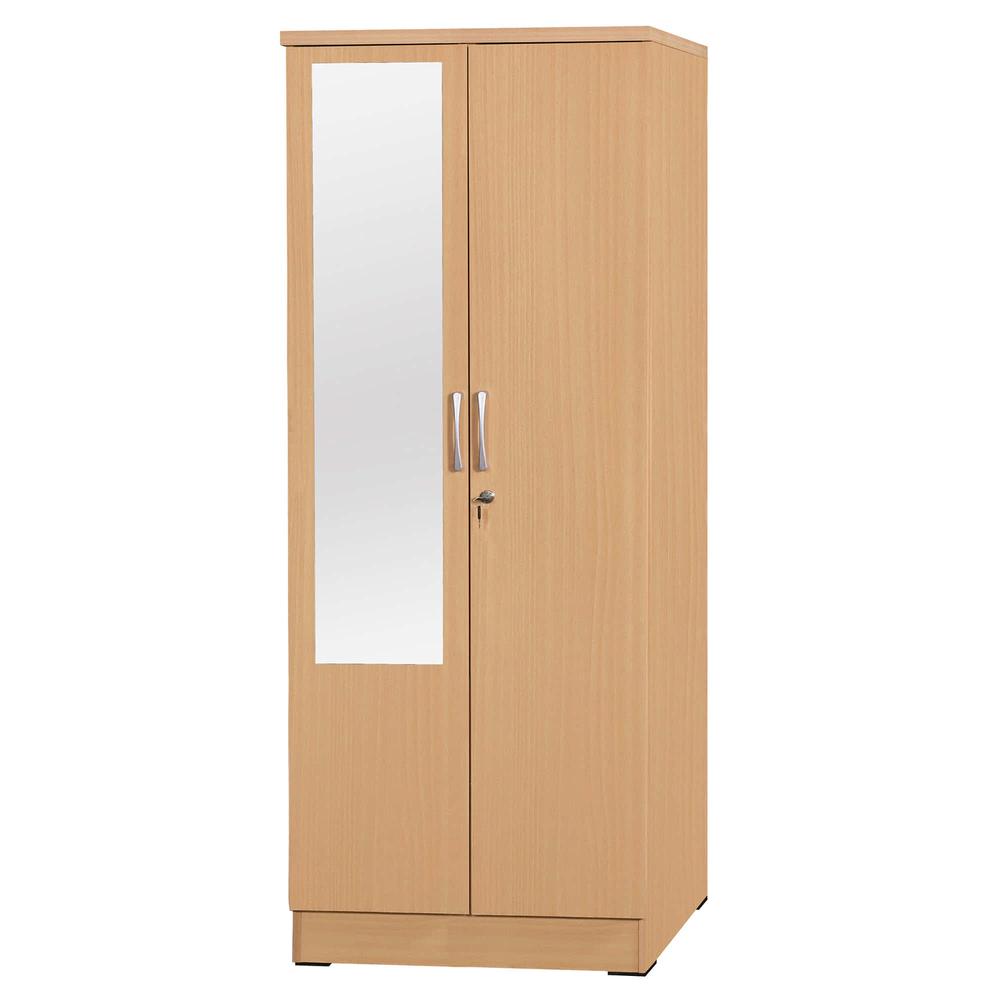 Better Home Products Harmony Two Door Armoire Wardrobe with Mirror Beech (Maple). Picture 1