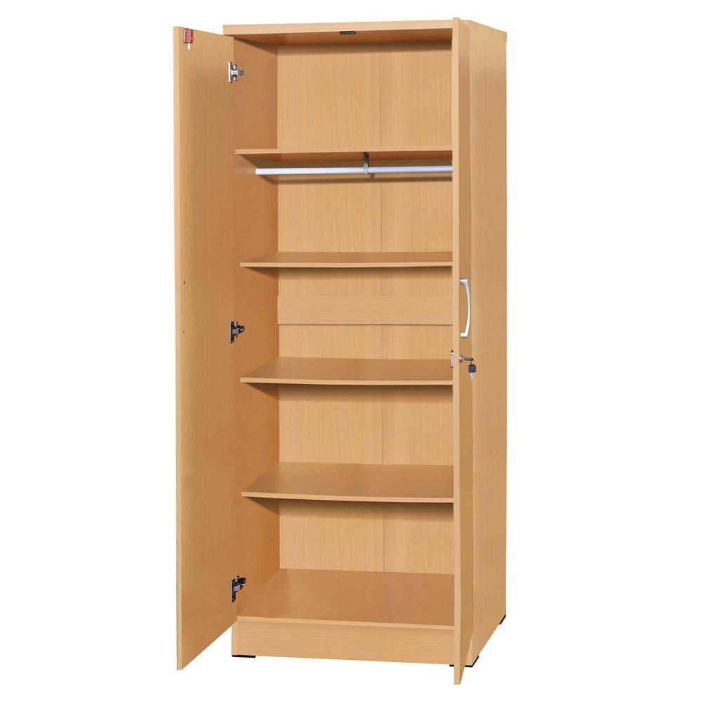 Better Home Products Harmony Two Door Armoire Wardrobe with Mirror Beech (Maple). Picture 3