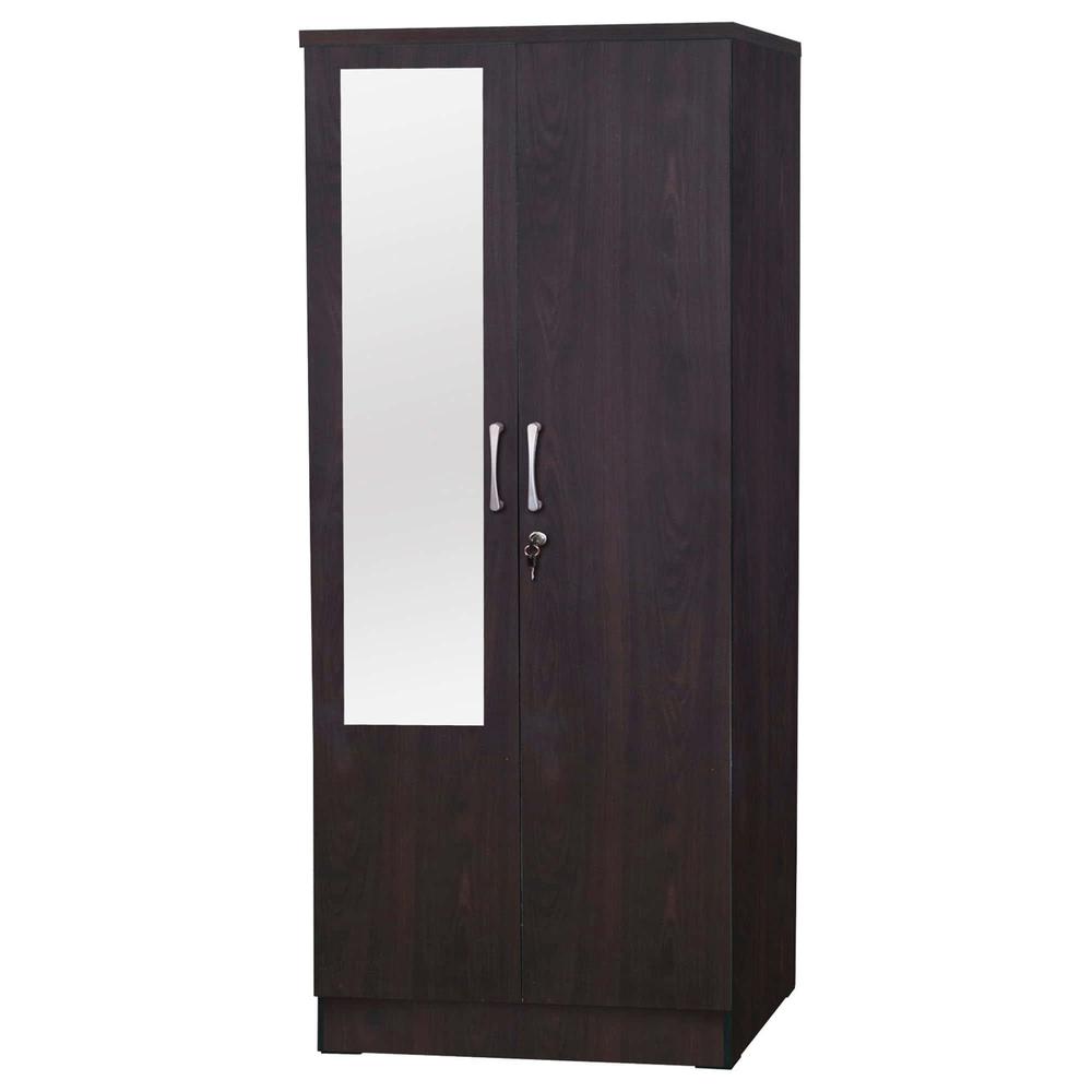 Better Home Products Harmony Two Door Armoire Wardrobe with Mirror in Tobacco. Picture 1