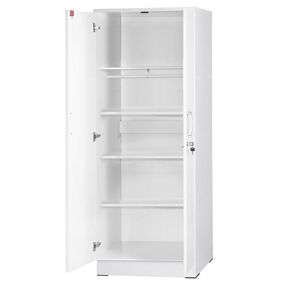 Better Home Products Harmony Two Door Armoire Wardrobe with Mirror in White. Picture 2