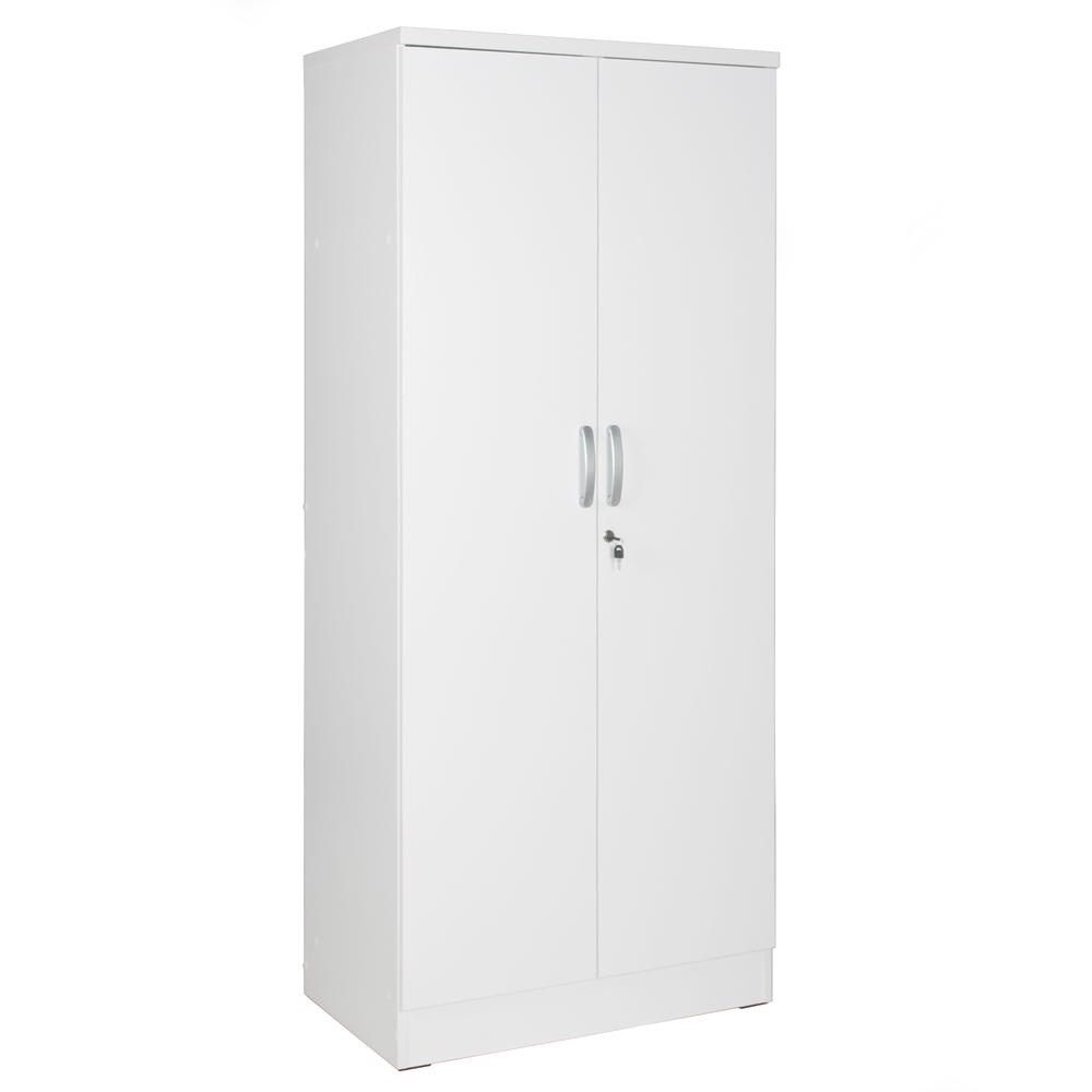 Better Home Products Harmony Wood Two Door Armoire Wardrobe Cabinet in White. Picture 2