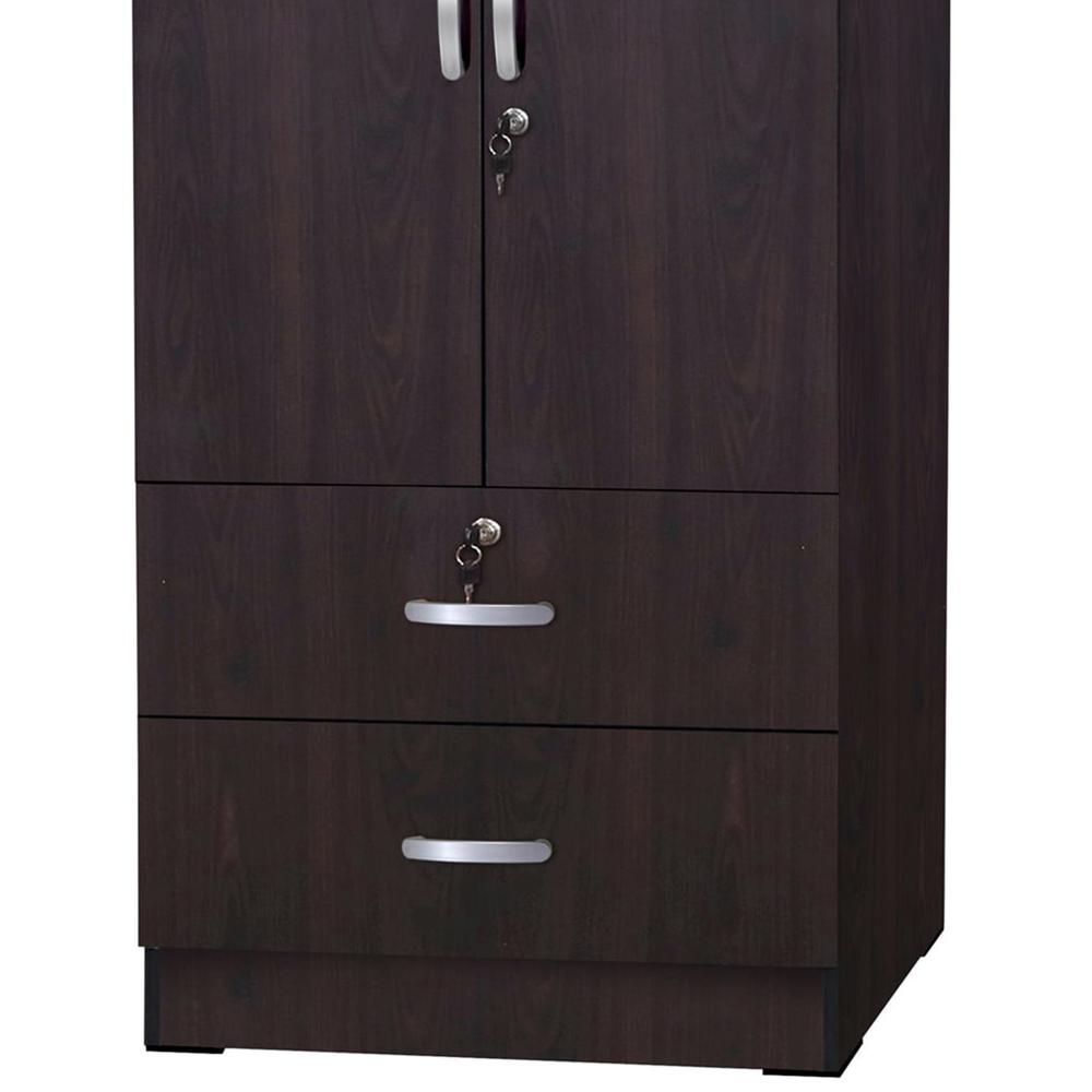 Better Home Products Grace Wood 2-Door Wardrobe Armoire with 2-Drawers Tobacco. Picture 3