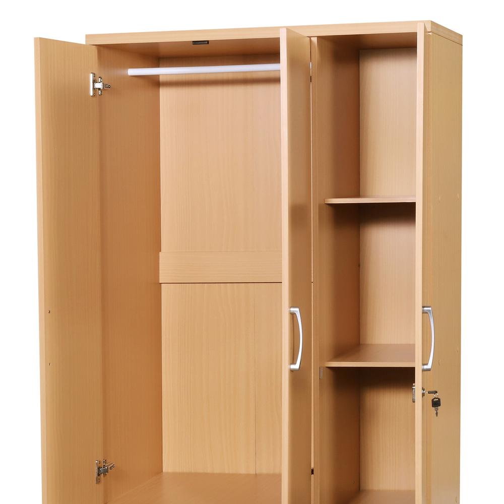 Better Home Products Symphony Wardrobe Armoire Closet with Two Drawers in Maple. Picture 4