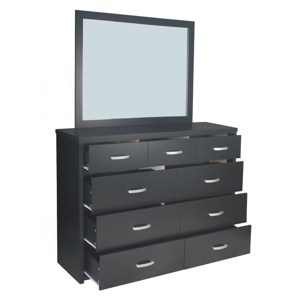 Better Home Products Majestic Super Jumbo 9-Drawer Double Dresser in Black. Picture 4