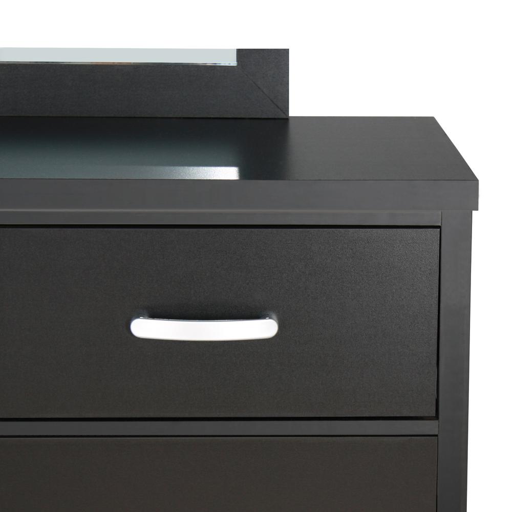 Better Home Products Majestic Super Jumbo 9-Drawer Double Dresser in Black. Picture 6