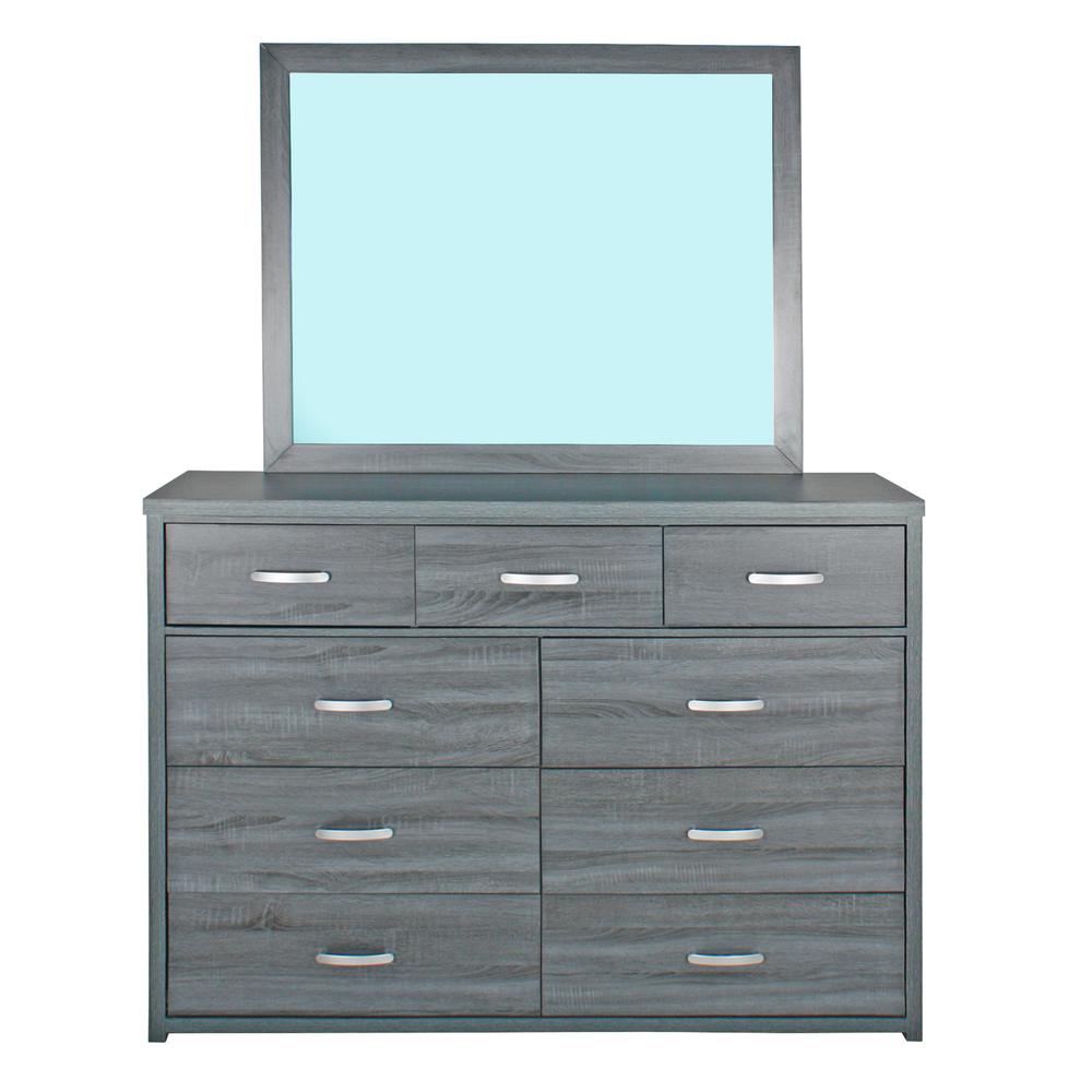 Better Home Products Majestic Super Jumbo 9-Drawer Double Dresser in Gray. Picture 8