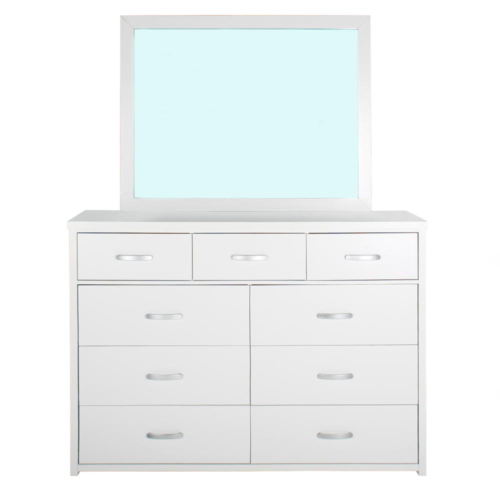 Better Home Products Majestic Super Jumbo 9-Drawer Double Dresser in White. Picture 3