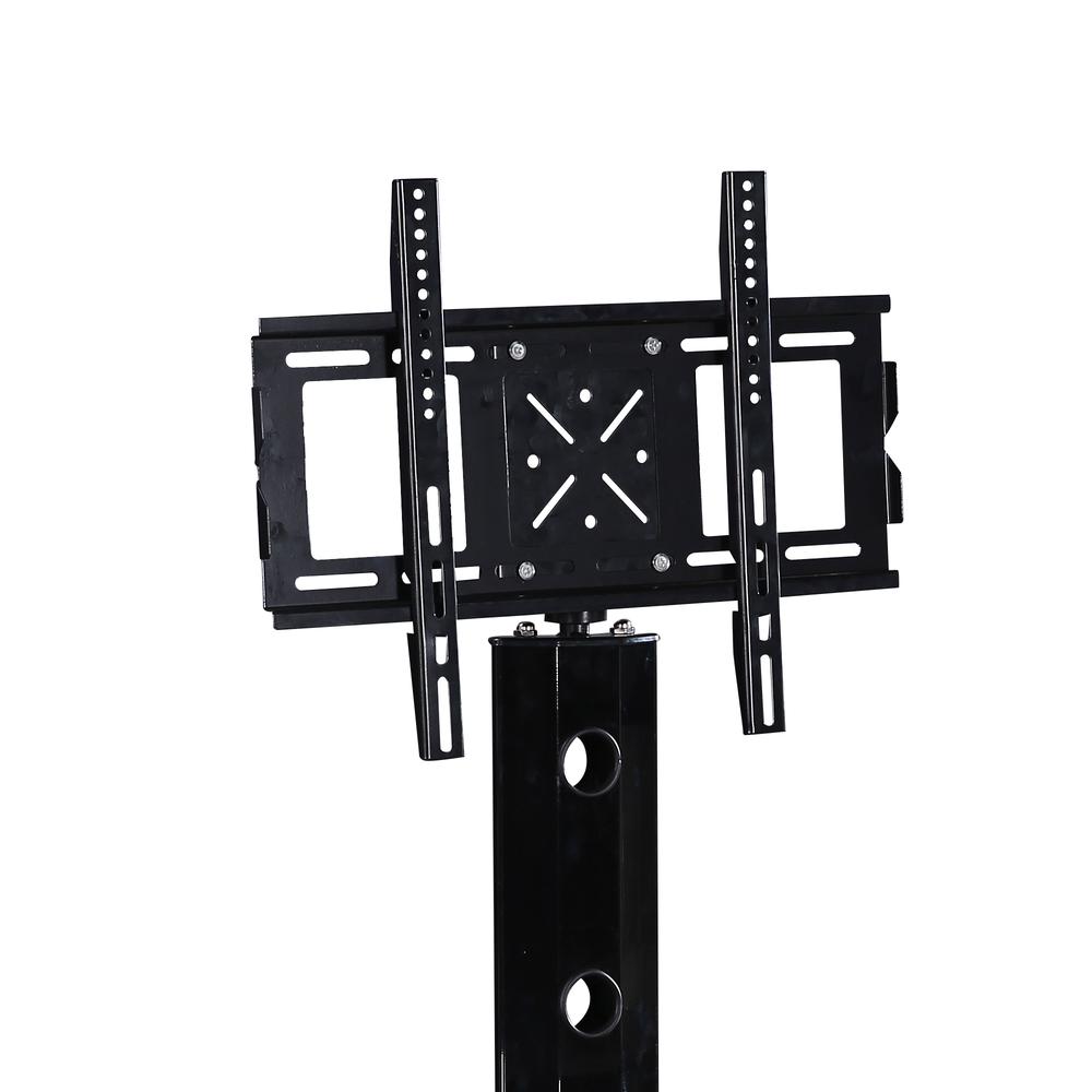 Better Home Products Ella Swivel Mount Black Glass TV Stand for up to 55-inch TV. Picture 3