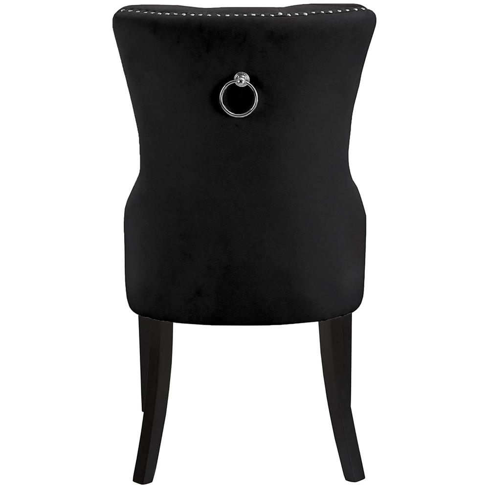 Better Home Products Lisa Velvet Upholstered Tufted Dining Chair Set in Black. Picture 2