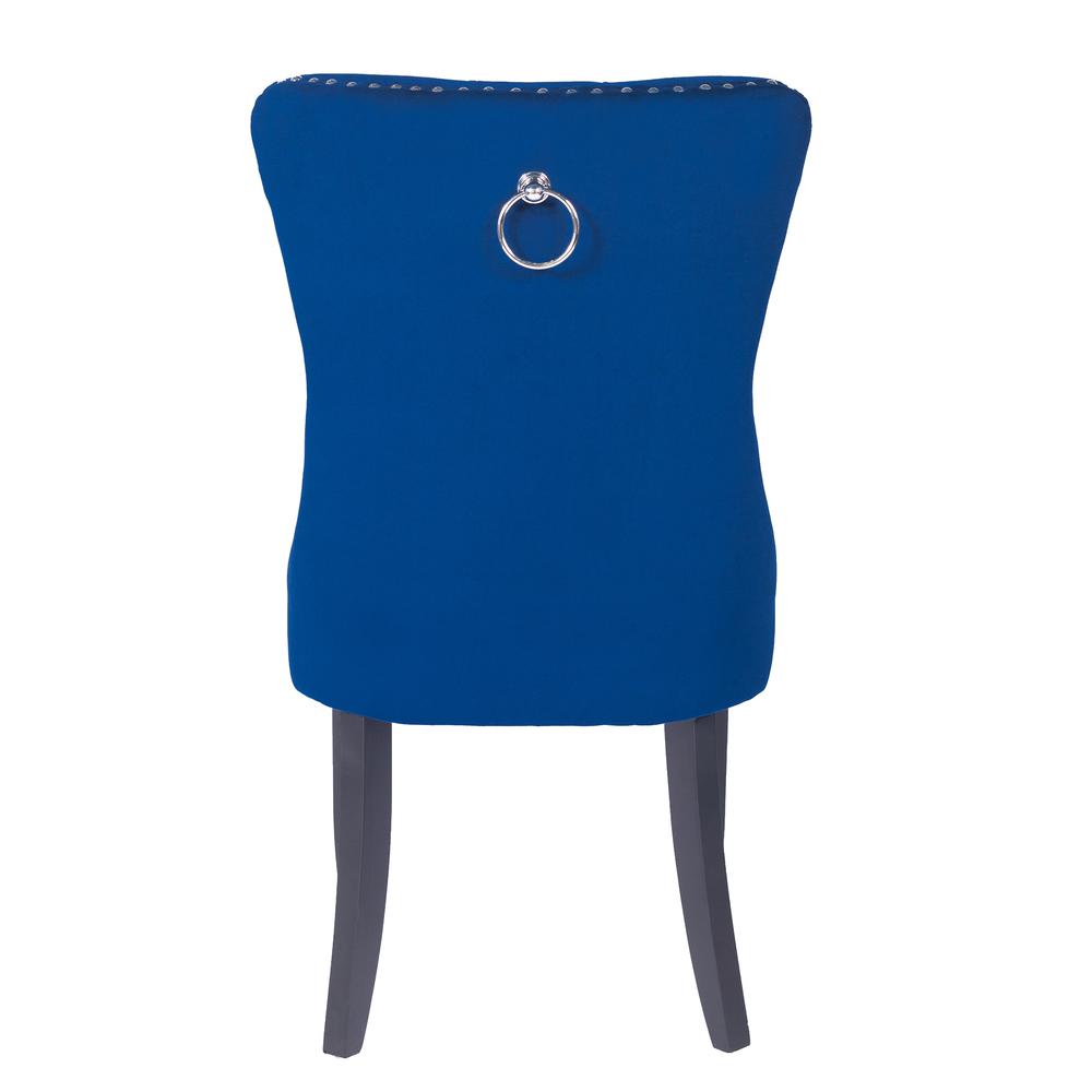 Better Home Products Lisa Velvet Upholstered Tufted Dining Chair Set in Blue. Picture 5