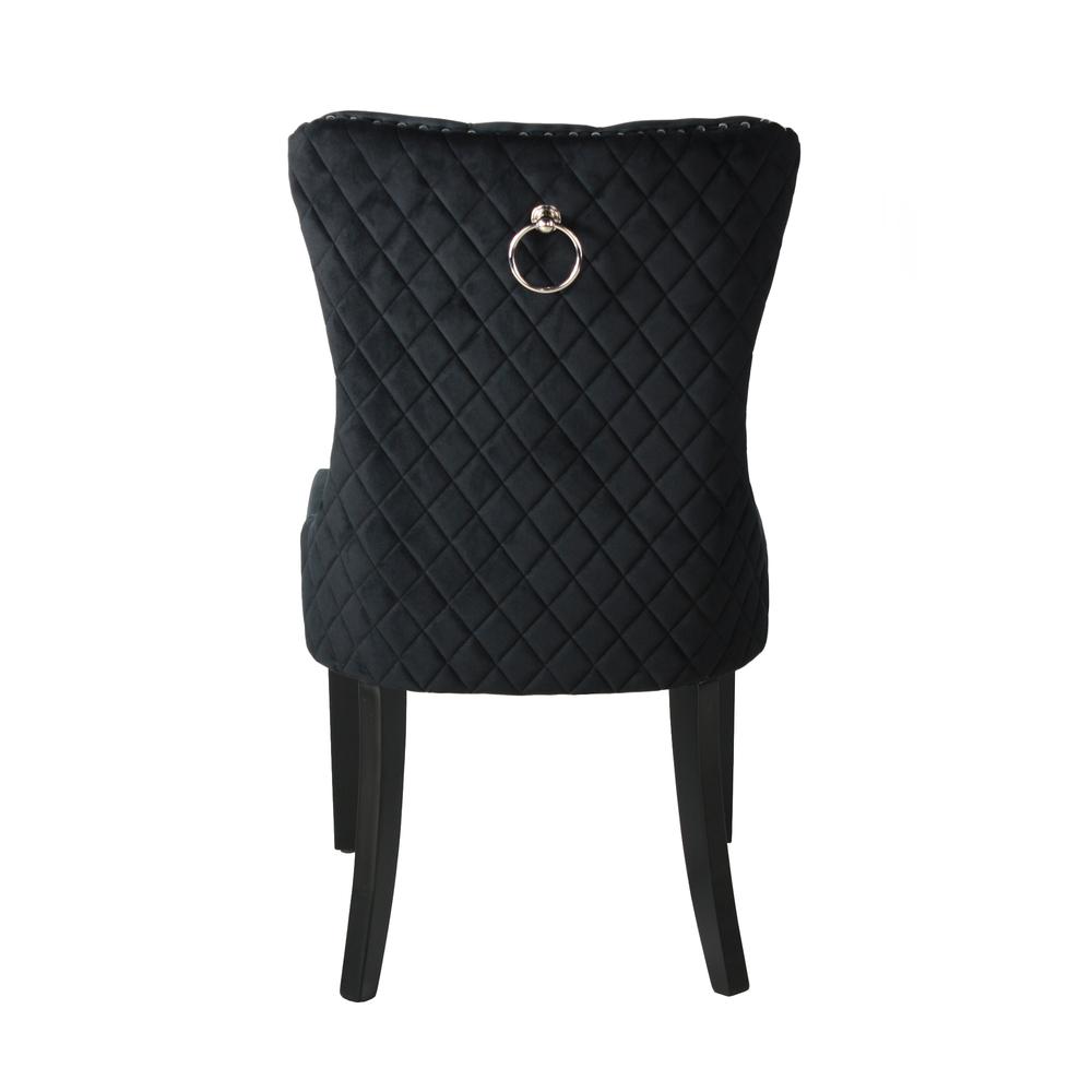 Better Home Products Sofia Velvet Upholstered Tufted Dining Chair Set in Black. Picture 6