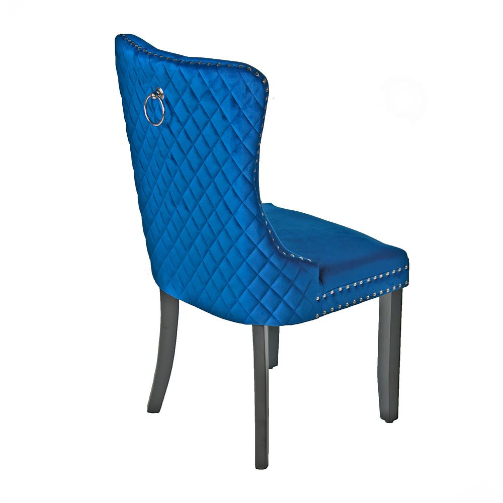 Better Home Products Sofia Velvet Upholstered Tufted Dining Chair Set in Blue. Picture 5