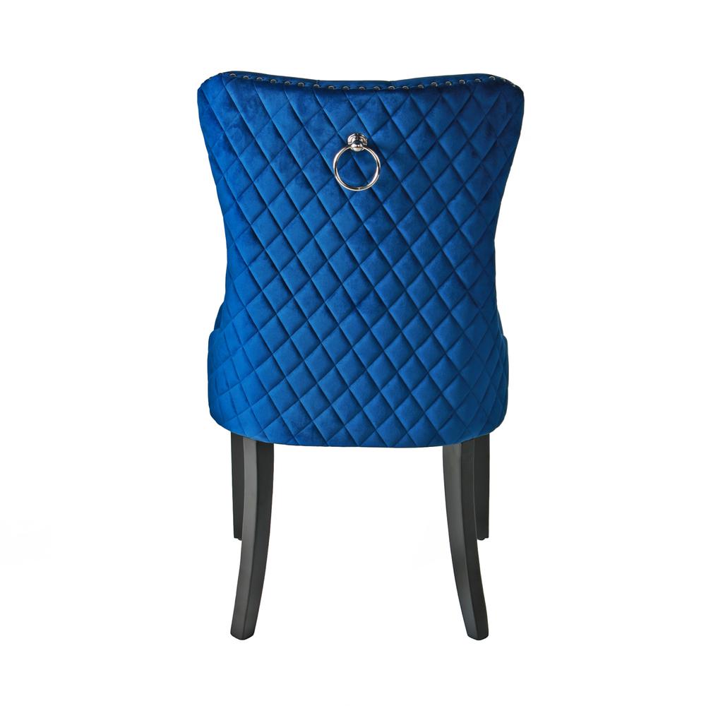 Better Home Products Sofia Velvet Upholstered Tufted Dining Chair Set in Blue. Picture 4