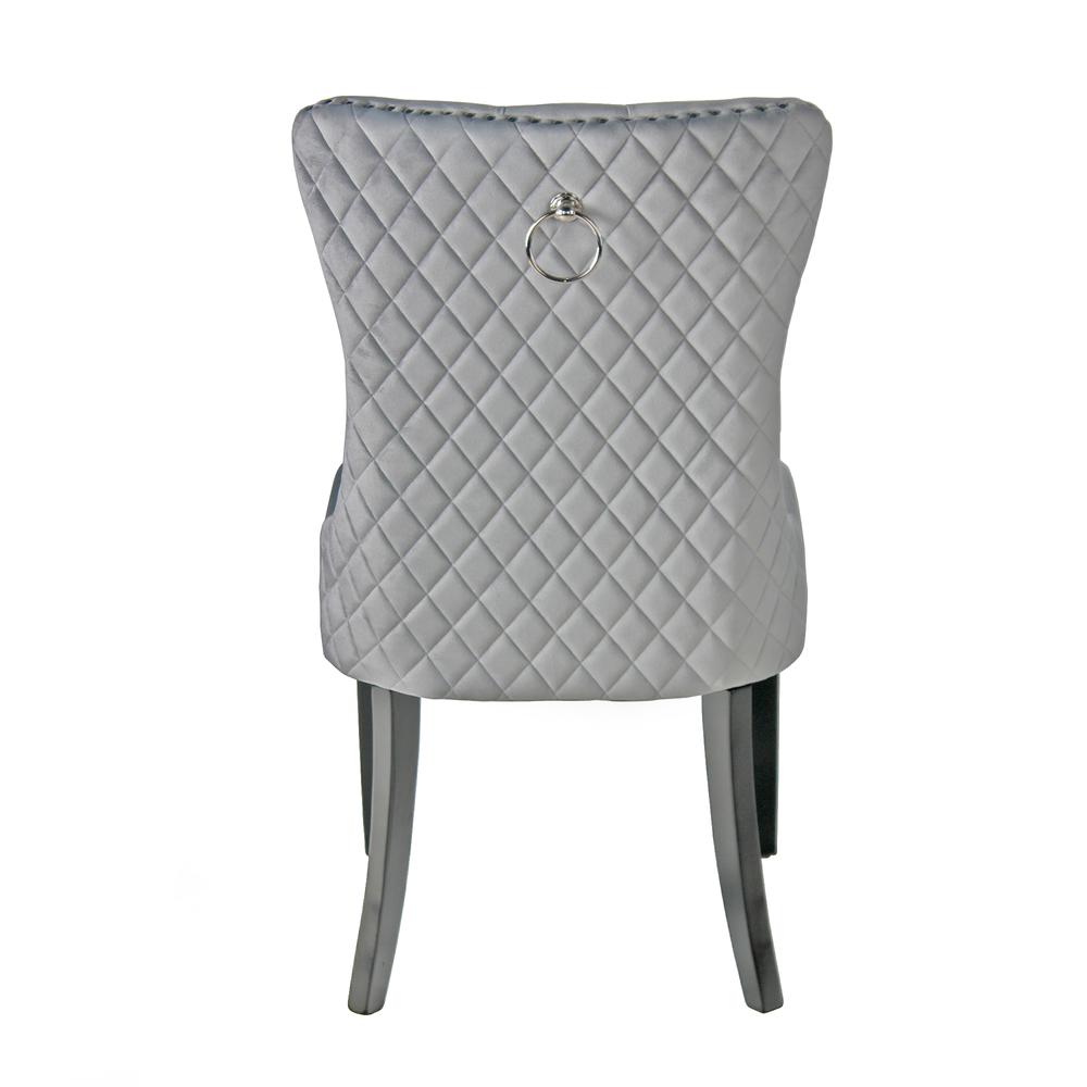 Better Home Products Sofia Velvet Upholstered Tufted Dining Chair Set in Gray. Picture 7