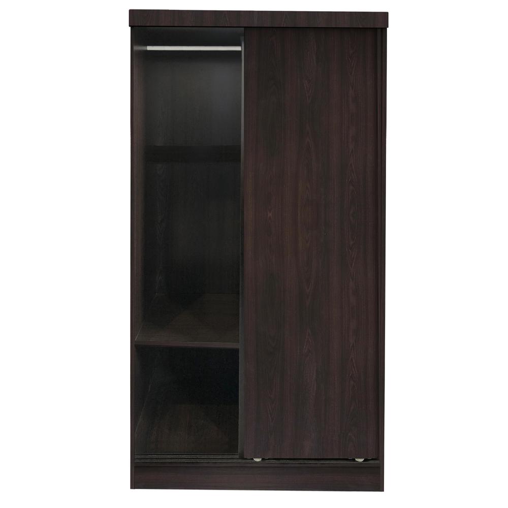Better Home Products Modern Wood Double Sliding Door Wardrobe in Tobacco. Picture 3