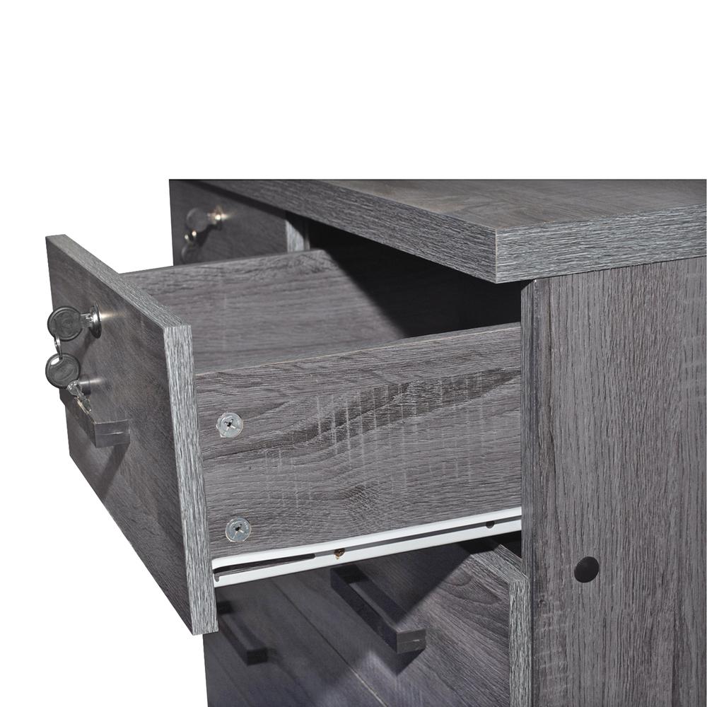 Better Home Products Cindy 7 Drawer Chest Wooden Dresser with Lock in Gray. Picture 9