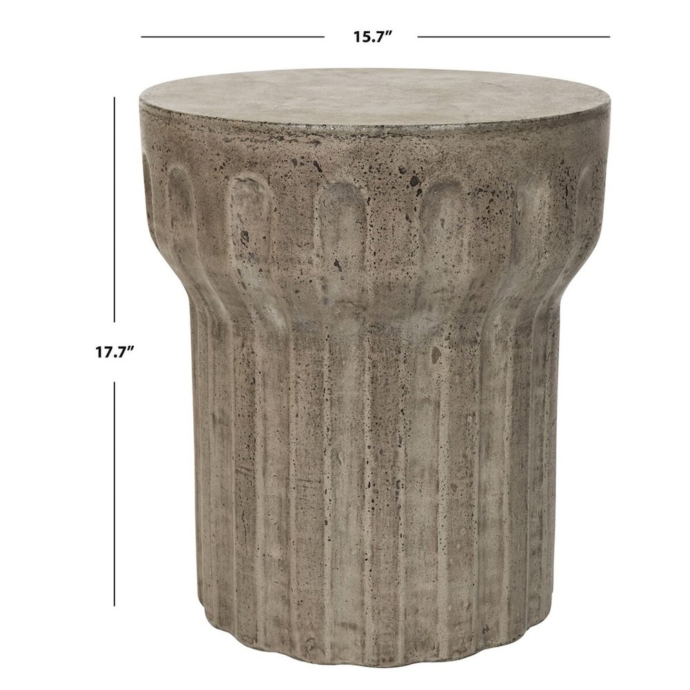VESTA INDOOR/OUTDOOR MODERN CONCRETE ROUND 15.3-INCH DIA ACCENT TABLE, VNN1009A. Picture 3