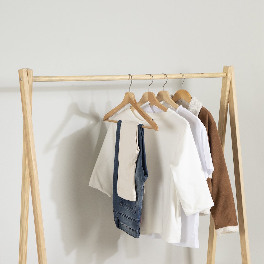 Sweedi Clothes Rack with Storage Shelves, Natural. Picture 3