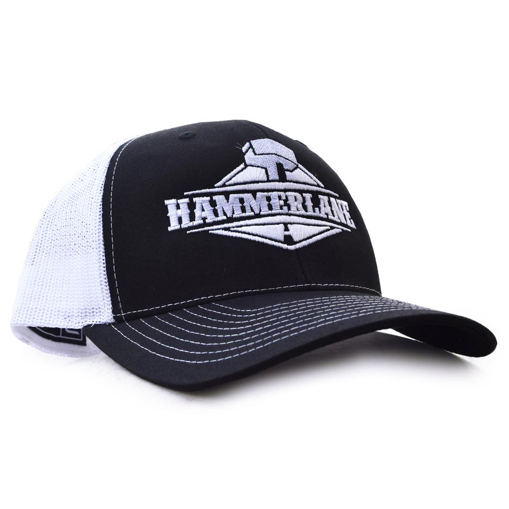 HAMMERLANE TRUCKER CAP  BLACK/WHITE. Picture 1