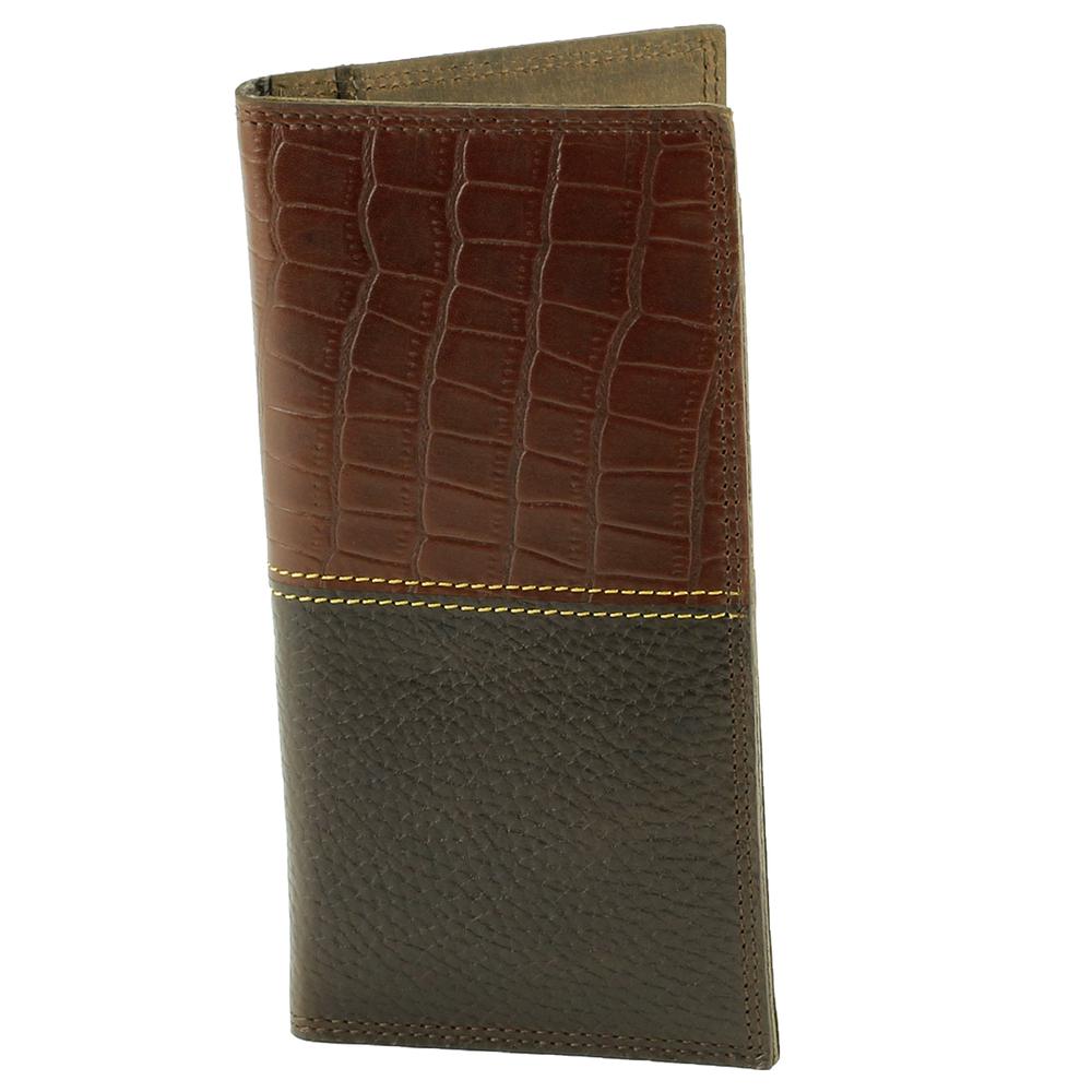 TALL RODEO WALLET CROC PRNT BRN. Picture 5
