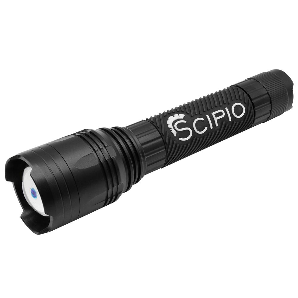 Scipio Tactical LED Flashlight 1903021R - 2000 Lumens 3-Mode Light Beam - Black. Picture 1