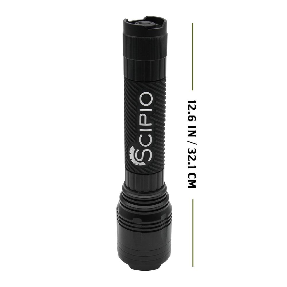 Scipio Tactical LED Flashlight 1903021R - 2000 Lumens 3-Mode Light Beam - Black. Picture 3