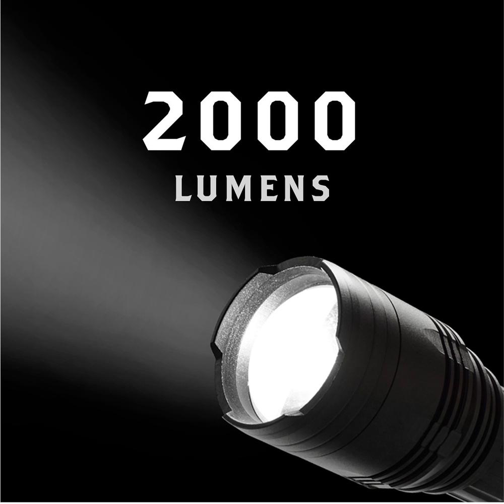 Scipio Tactical LED Flashlight 1903021R - 2000 Lumens 3-Mode Light Beam - Black. Picture 4