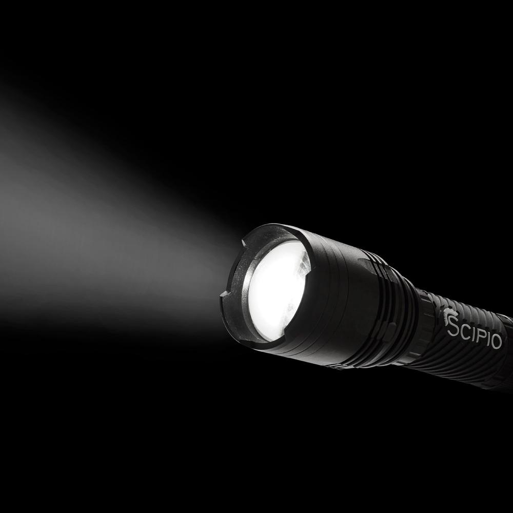 Scipio Tactical LED Flashlight 1903022R - 1000 Lumens 3-Mode Light Beam - Black. Picture 6